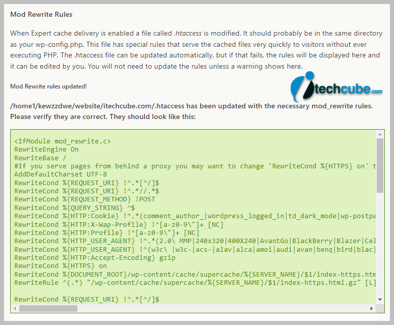 wp super cache advance setting 2