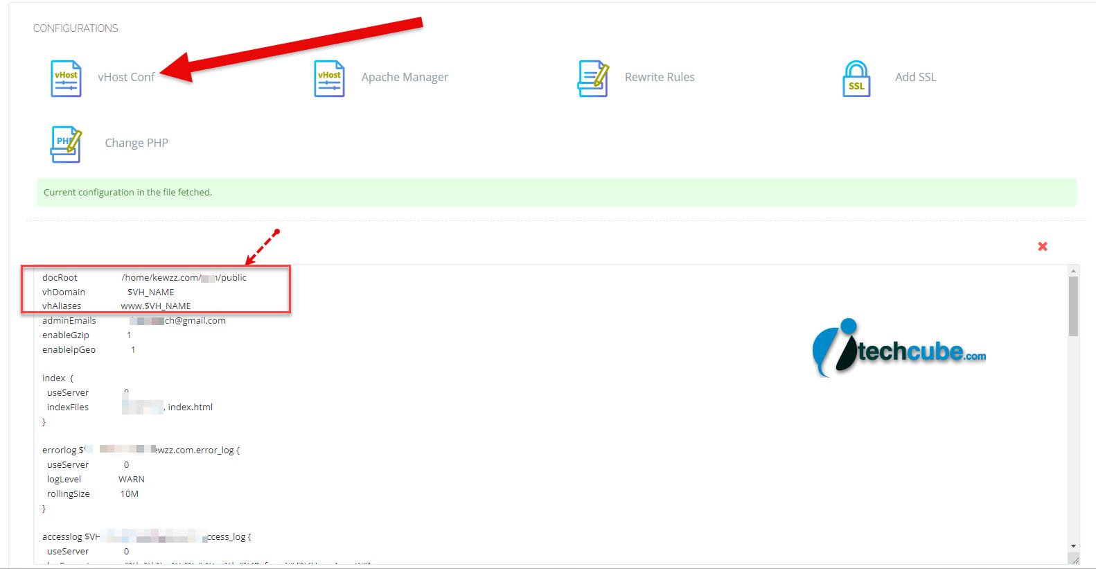 cyberpanel config setting